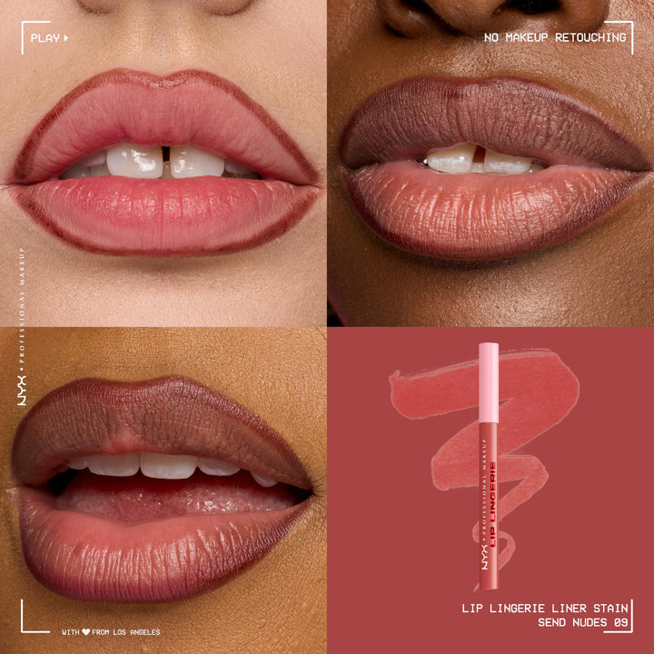 NYX PROFESSIONAL MAKEUP Lip Lingerie Liner Stain, Seamless Make Up with All-Day Color, Waterproof Lip Stain Finish - Up All Night