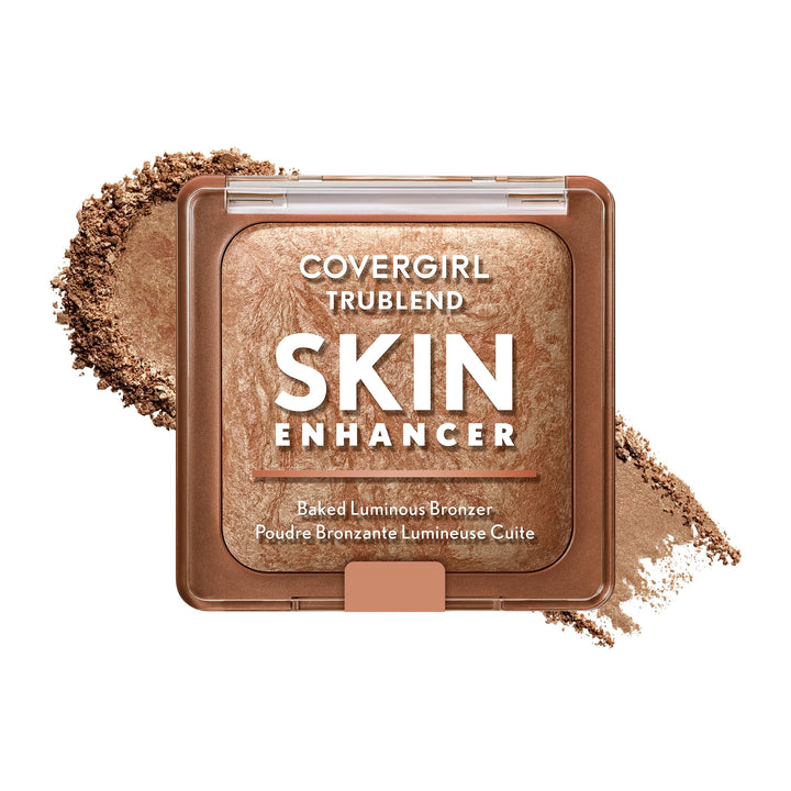 أحمر الخدود/البرونزر المخبوز المضيء TruBlend Skin Enhancer من COVERGIRL، مع حمض الهيالورونيك وخلاصة الورد الأبيض، يمتزج بسلاسة