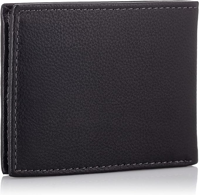 Timberland Men's D67009/08 Wellington Leather RFID Bifold Commuter Security Wallet - Black