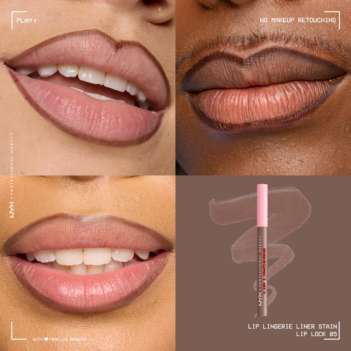 NYX PROFESSIONAL MAKEUP Lip Lingerie Liner Stain, Seamless Make Up with All-Day Color, Waterproof Lip Stain Finish - Up All Night