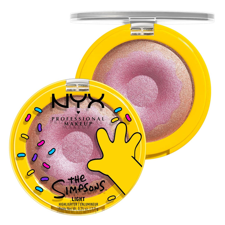 NYX PROFESSIONAL MAKEUP هايلايتر هومر سيمبسون دونت، بودرة لامعة مدهشة وناعمة كالحرير، بالتعاون مع سيمبسون، نباتي ولم يختبر على الحيوانات