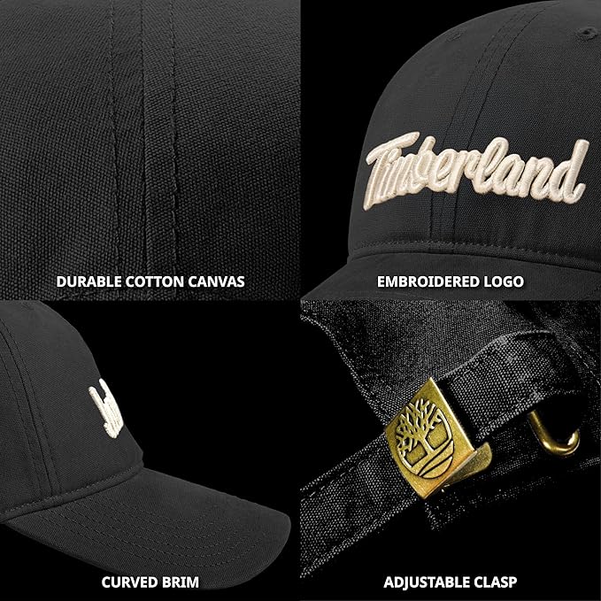 Timberland Mens Midland Beach Baseball Cap, Soft Cotton, Adjustable, Lightweight