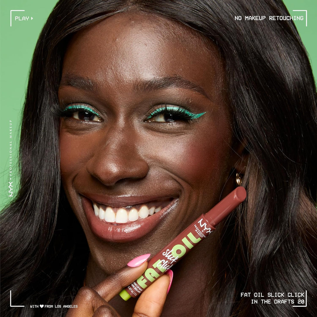 NYX PROFESSIONAL MAKEUP Fat Oil Slick Click, Lightweight, Buildable, Pigmented Vegan Lip Balm