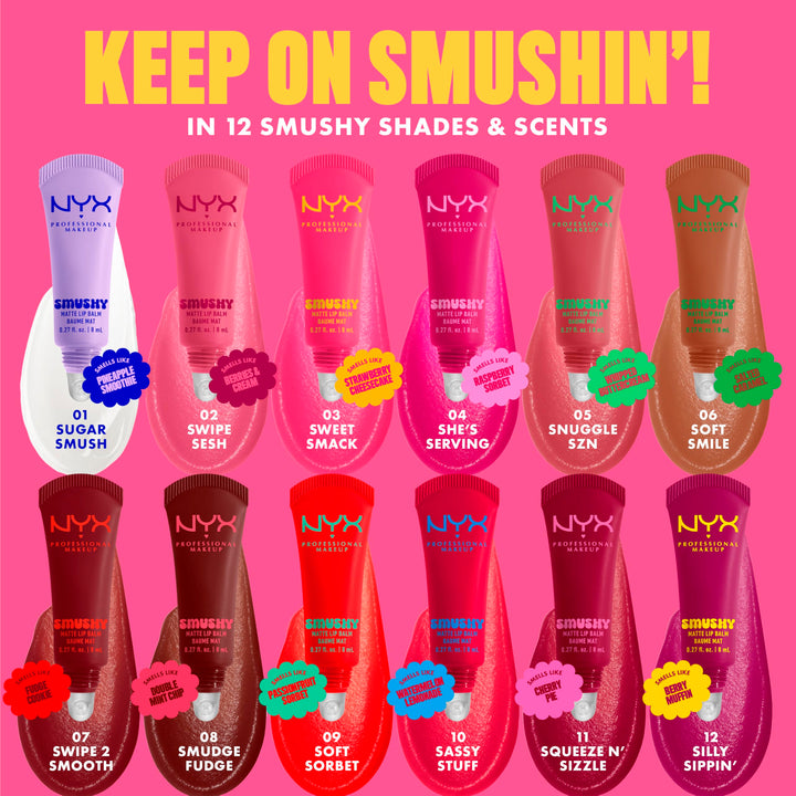 NYX PROFESSIONAL MAKEUP Smushy Matte Lip Balm, Tinted Lip Moisturizer with Soft, Matte Finish