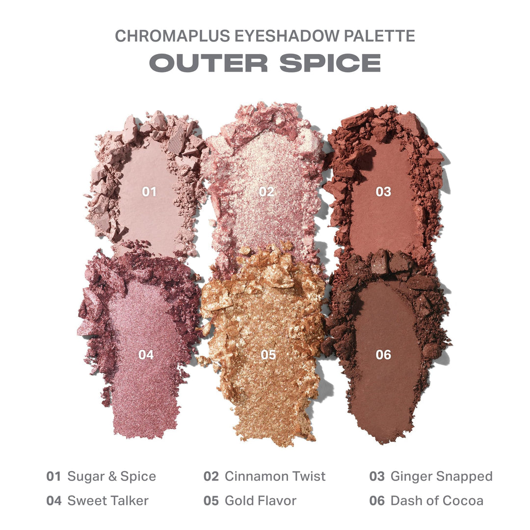 Morphe ChromaPlus 6-Pan Eyeshadow Palette - High Pigment Eye Makeup with Shimmer, Matte &amp; Metallic Eye Shadow - Neutral Eyeshadow Makeup Collection for All-Day Wear