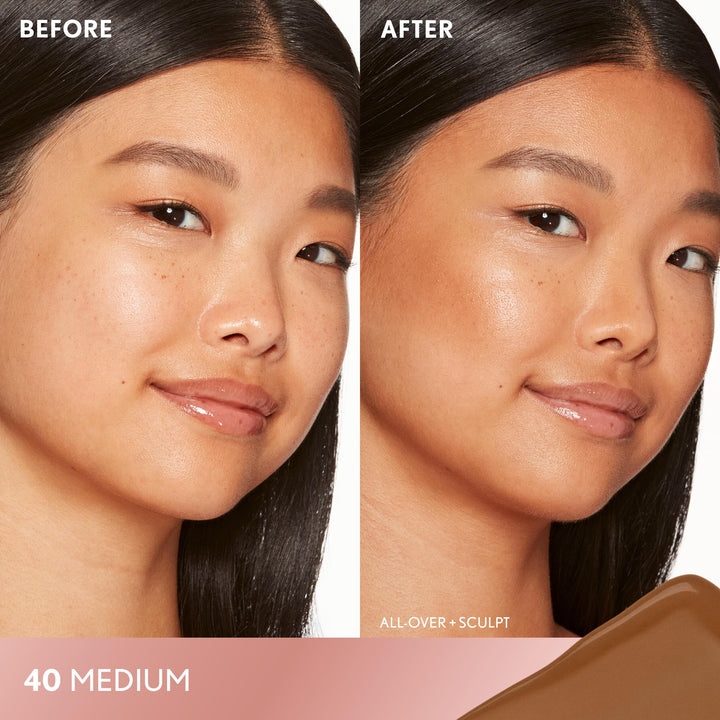 COVERGIRL TruBlend Sun &amp; Sculpt Bronzing Glow Serum, Buildable, Radiant Glow, Wand and Pump Applicator