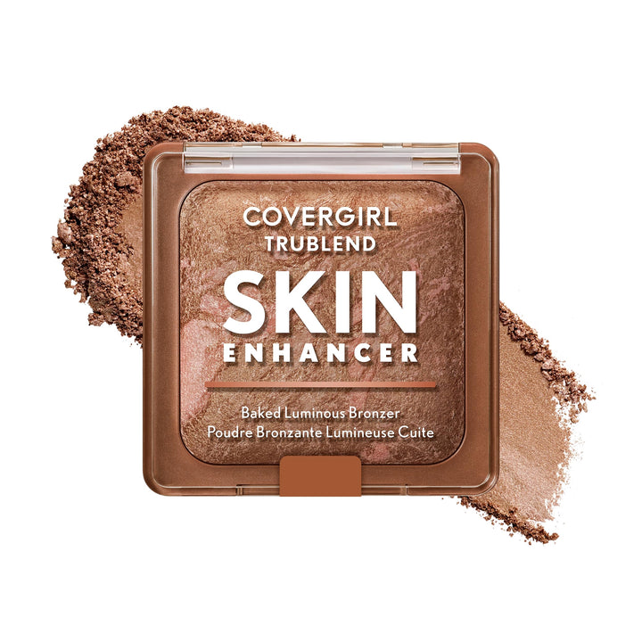 أحمر الخدود/البرونزر المخبوز المضيء TruBlend Skin Enhancer من COVERGIRL، مع حمض الهيالورونيك وخلاصة الورد الأبيض، يمتزج بسلاسة