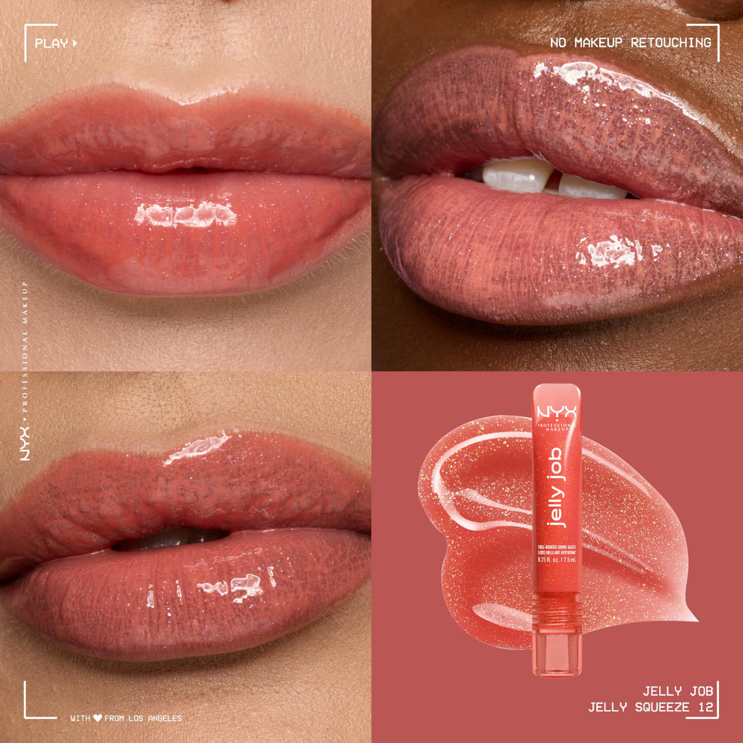 NYX PROFESSIONAL MAKEUP Jelly Job Lip Gloss, Lip Tint Gloss with Full-Bodied, Smoothing, and Hyper-Glossy Shine