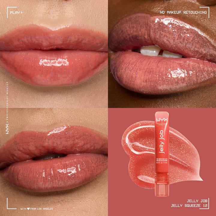 NYX PROFESSIONAL MAKEUP Jelly Job Lip Gloss, Lip Tint Gloss with Full-Bodied, Smoothing, and Hyper-Glossy Shine