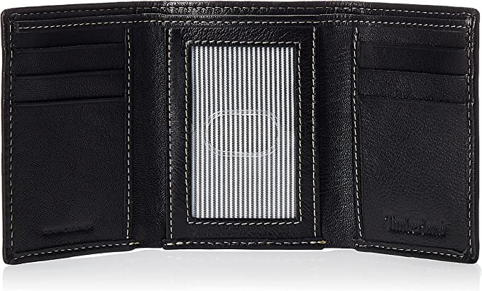 Timberland D10241/08 Mens Leather Trifold Wallet With ID Window - Black Blix - 3alababak