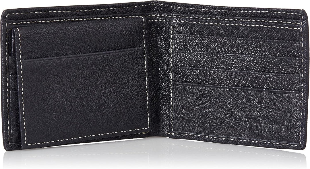 Timberland D97017/23A Men's Leather Passcase Security RFID Wallet, Navy Blue