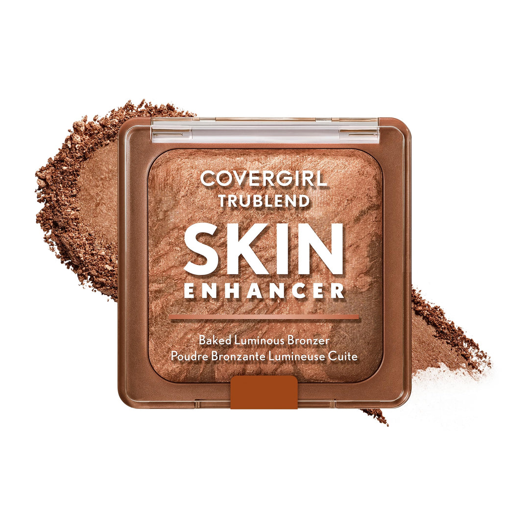 أحمر الخدود/البرونزر المخبوز المضيء TruBlend Skin Enhancer من COVERGIRL، مع حمض الهيالورونيك وخلاصة الورد الأبيض، يمتزج بسلاسة