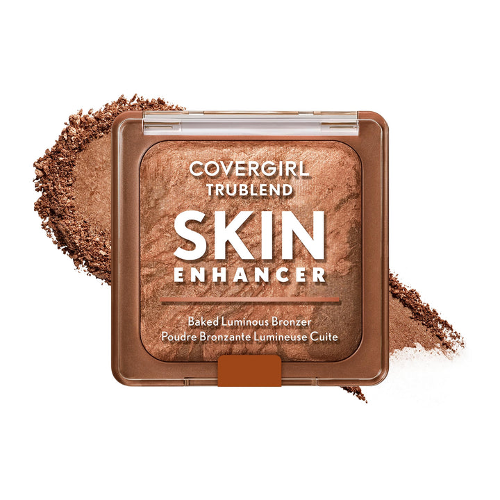 أحمر الخدود/البرونزر المخبوز المضيء TruBlend Skin Enhancer من COVERGIRL، مع حمض الهيالورونيك وخلاصة الورد الأبيض، يمتزج بسلاسة