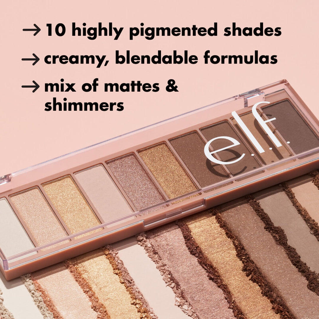 e.l.f. Perfect 10 Eyeshadow Palette, Ten Ultra-pigmented Neutral Shades, Blendable Formula, Vegan & Cruelty-free