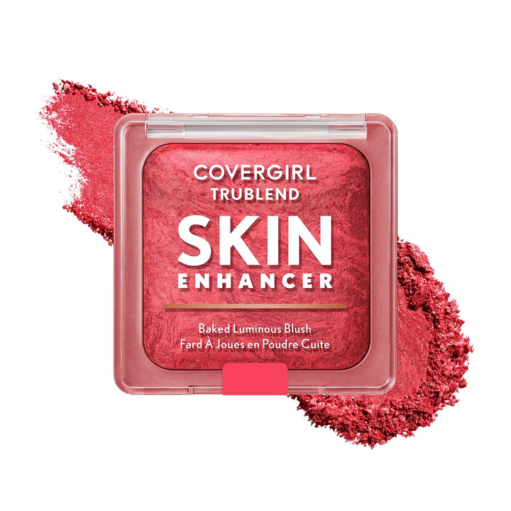 أحمر الخدود/البرونزر المخبوز المضيء TruBlend Skin Enhancer من COVERGIRL، مع حمض الهيالورونيك وخلاصة الورد الأبيض، يمتزج بسلاسة
