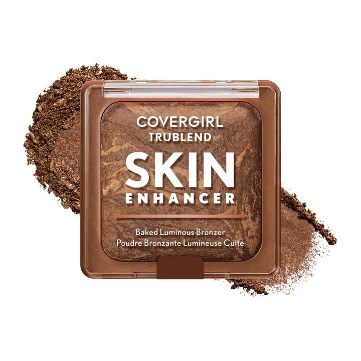 أحمر الخدود/البرونزر المخبوز المضيء TruBlend Skin Enhancer من COVERGIRL، مع حمض الهيالورونيك وخلاصة الورد الأبيض، يمتزج بسلاسة