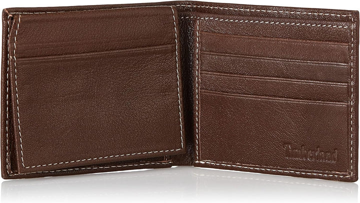 Timberland D10218/01 mens Leather Wallet With Attached Flip Pocket, Brown (Blix)