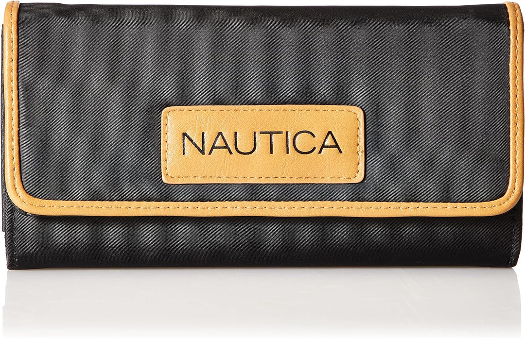 Nautica Women's Perfect Carry-All Money Manager RFID Blocking Wallet Organizer Black