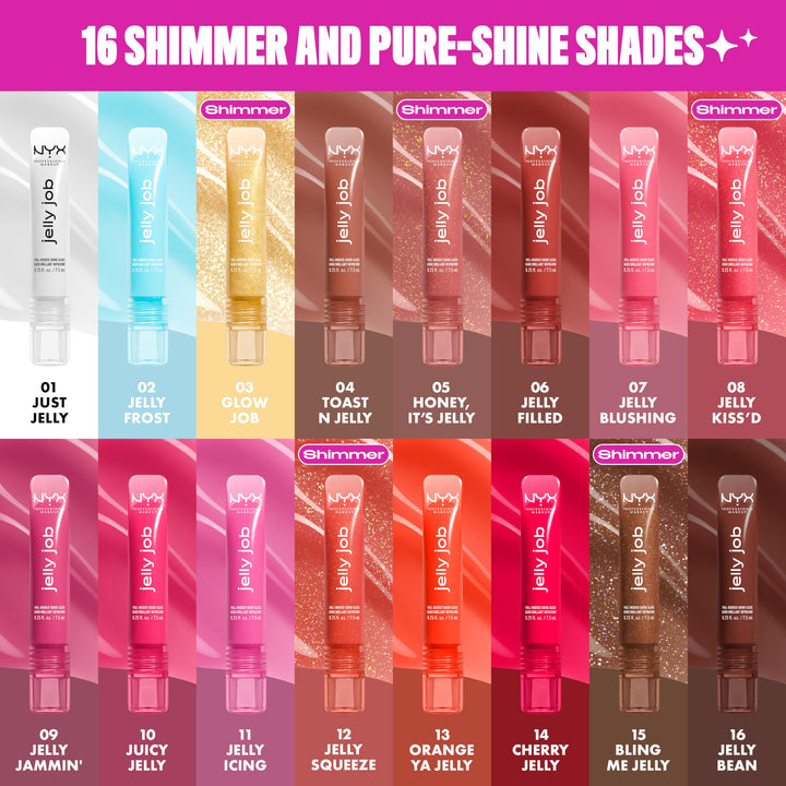 NYX PROFESSIONAL MAKEUP Jelly Job Lip Gloss, Lip Tint Gloss with Full-Bodied, Smoothing, and Hyper-Glossy Shine