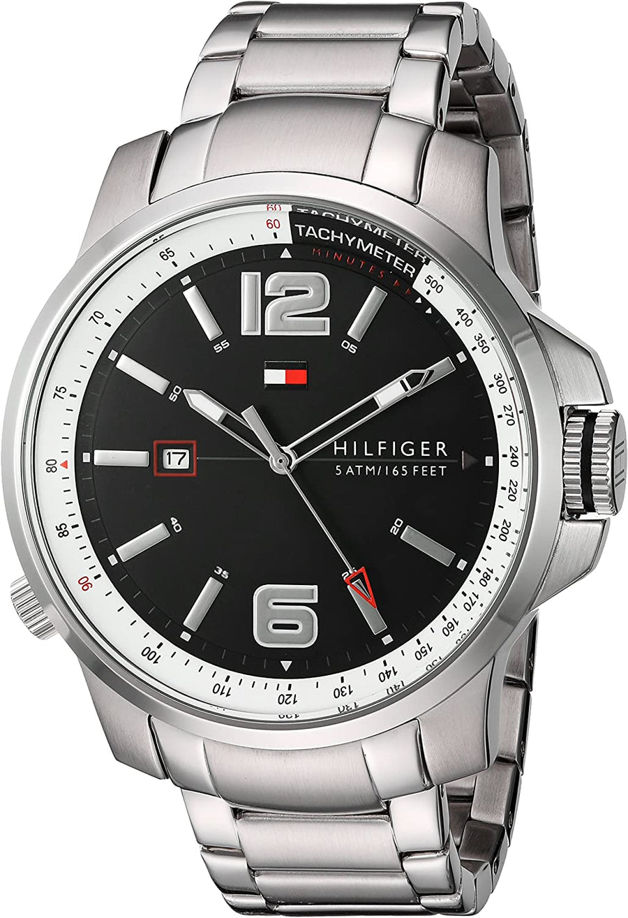 Tommy Hilfiger Men's Black Dial Stainless Steel Band Watch - 1791222 - 3alababak
