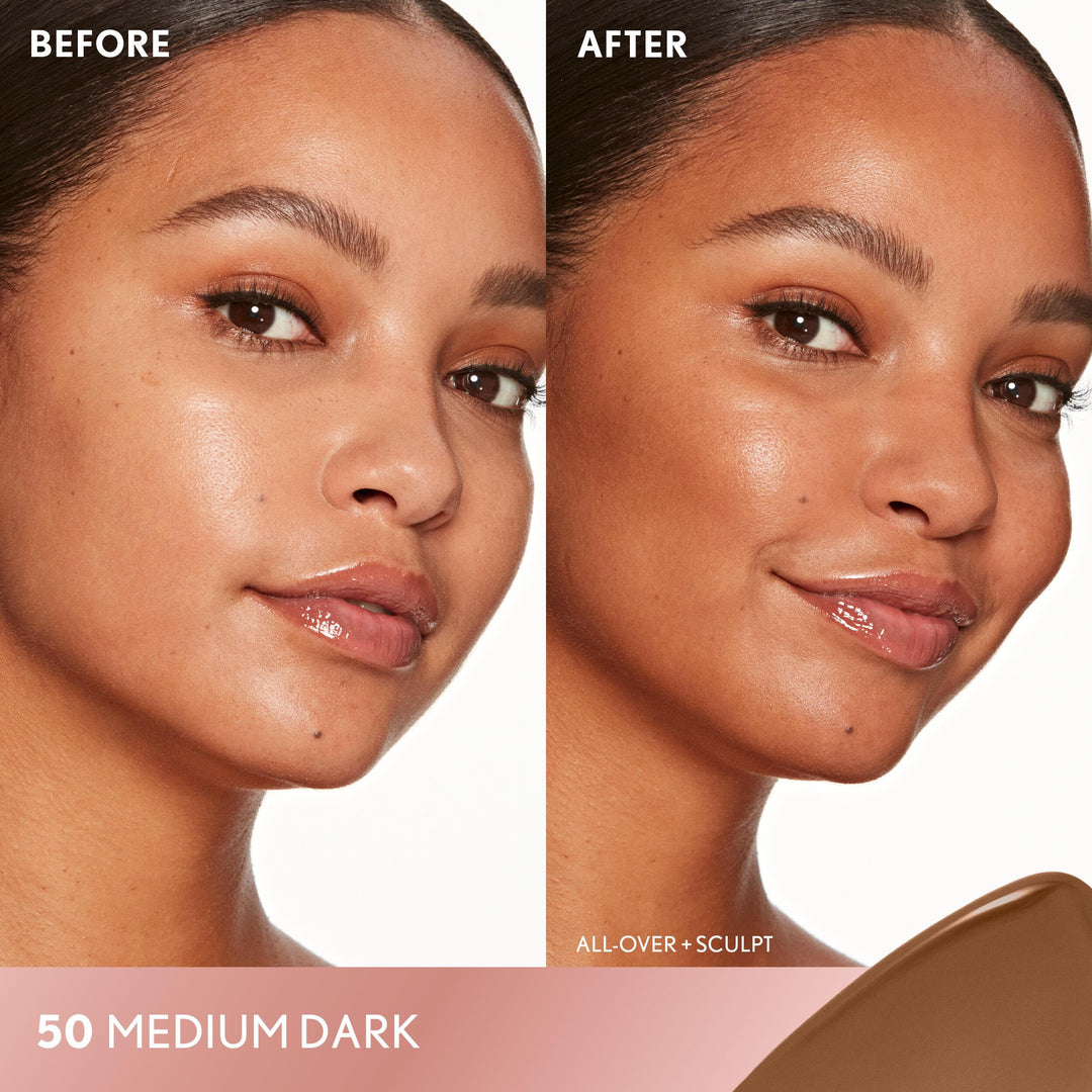 COVERGIRL TruBlend Sun &amp; Sculpt Bronzing Glow Serum, Buildable, Radiant Glow, Wand and Pump Applicator