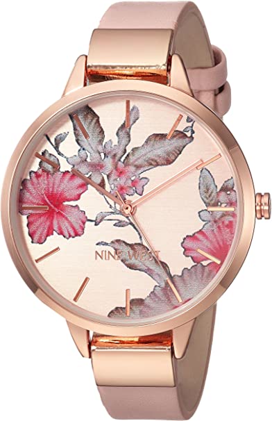 Nine West Women's NW/2044RGPK Rose Gold-Tone and Blush Pink Strap Watch - 3alababak