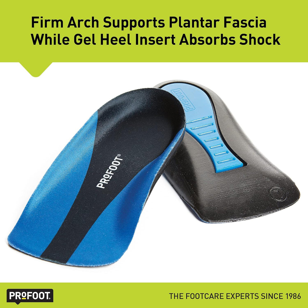 PROFOOT Plantar Fasciitis Orthotic Insoles - Gel Shoe Inserts for Instant Heel Pain Relief and Arch Support - 1 Pair of Heel Pads