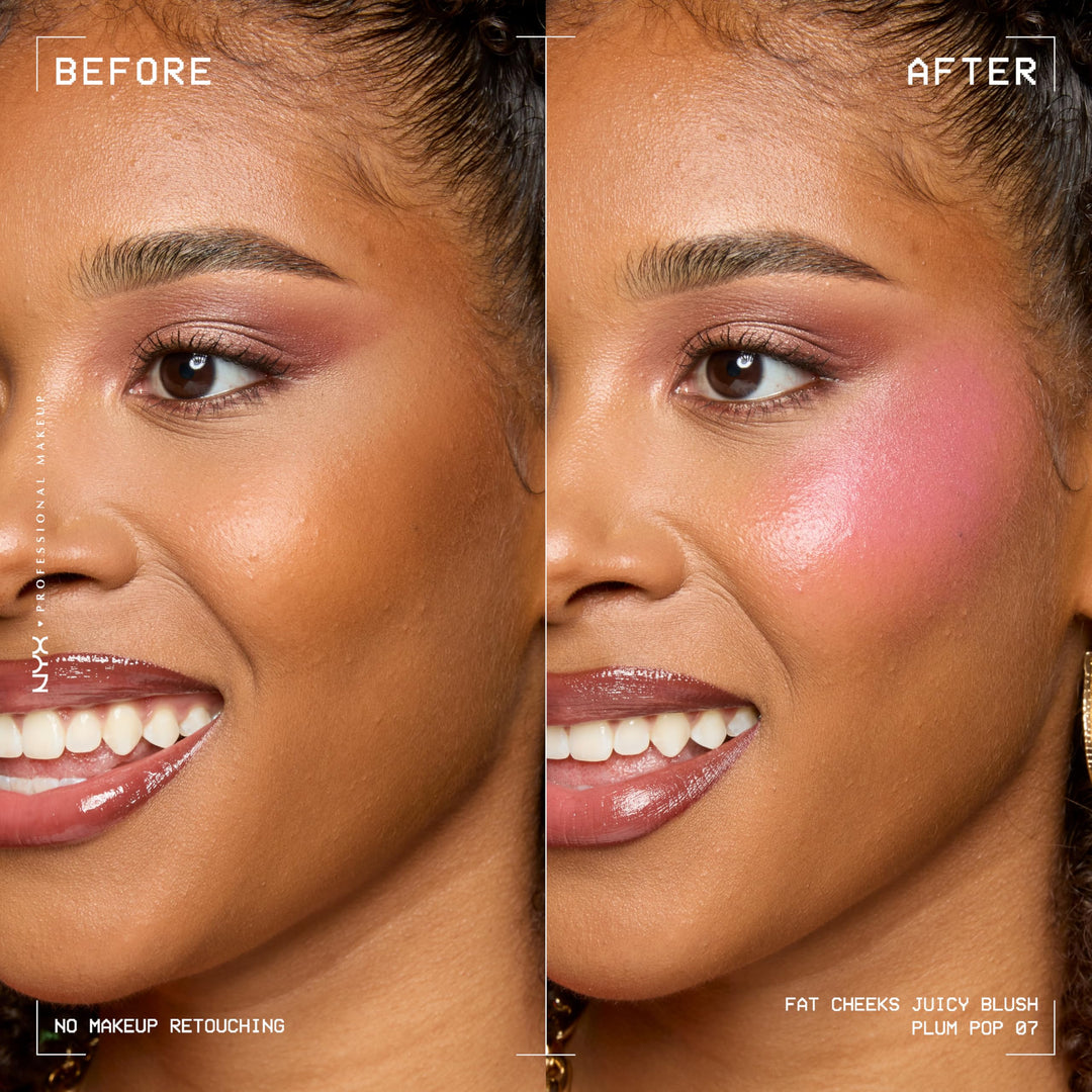 NYX PROFESSIONAL MAKEUP Fat Cheeks Liquid Blush, Buildable, Dewy Blush with Long-Lasting 12HR Wear - Blueberry Burst (Cool Purple)