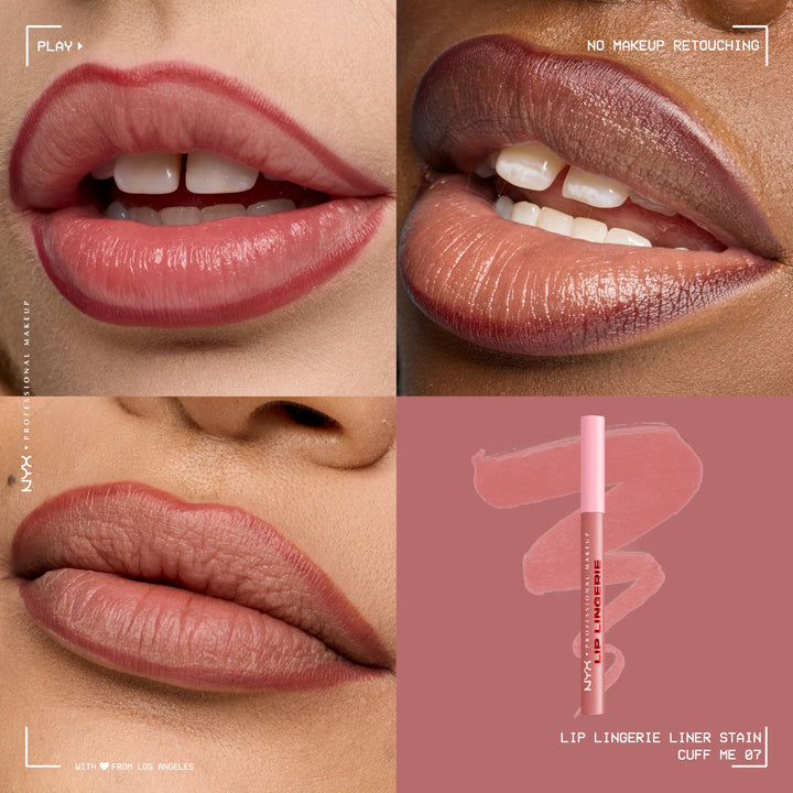 NYX PROFESSIONAL MAKEUP Lip Lingerie Liner Stain, Seamless Make Up with All-Day Color, Waterproof Lip Stain Finish - Up All Night