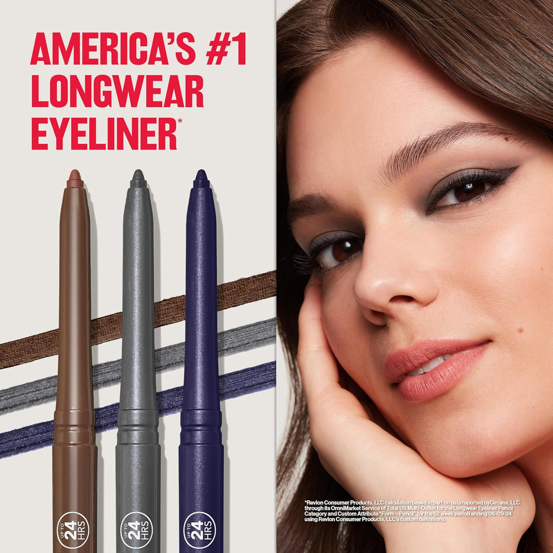 Revlon ColorStay Pencil Waterproof Eyeliner, Smudge-Proof, Eye Makeup with Built-In Sharpener, 201 Black, 0.01