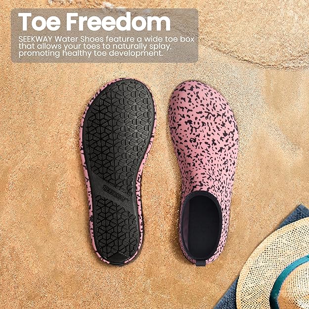 SEEKWAY Water Shoes Women Men Adult Quick-Dry Aqua Socks Barefoot Non Slip for Beach Swim River Pool Lake surf Black SK002