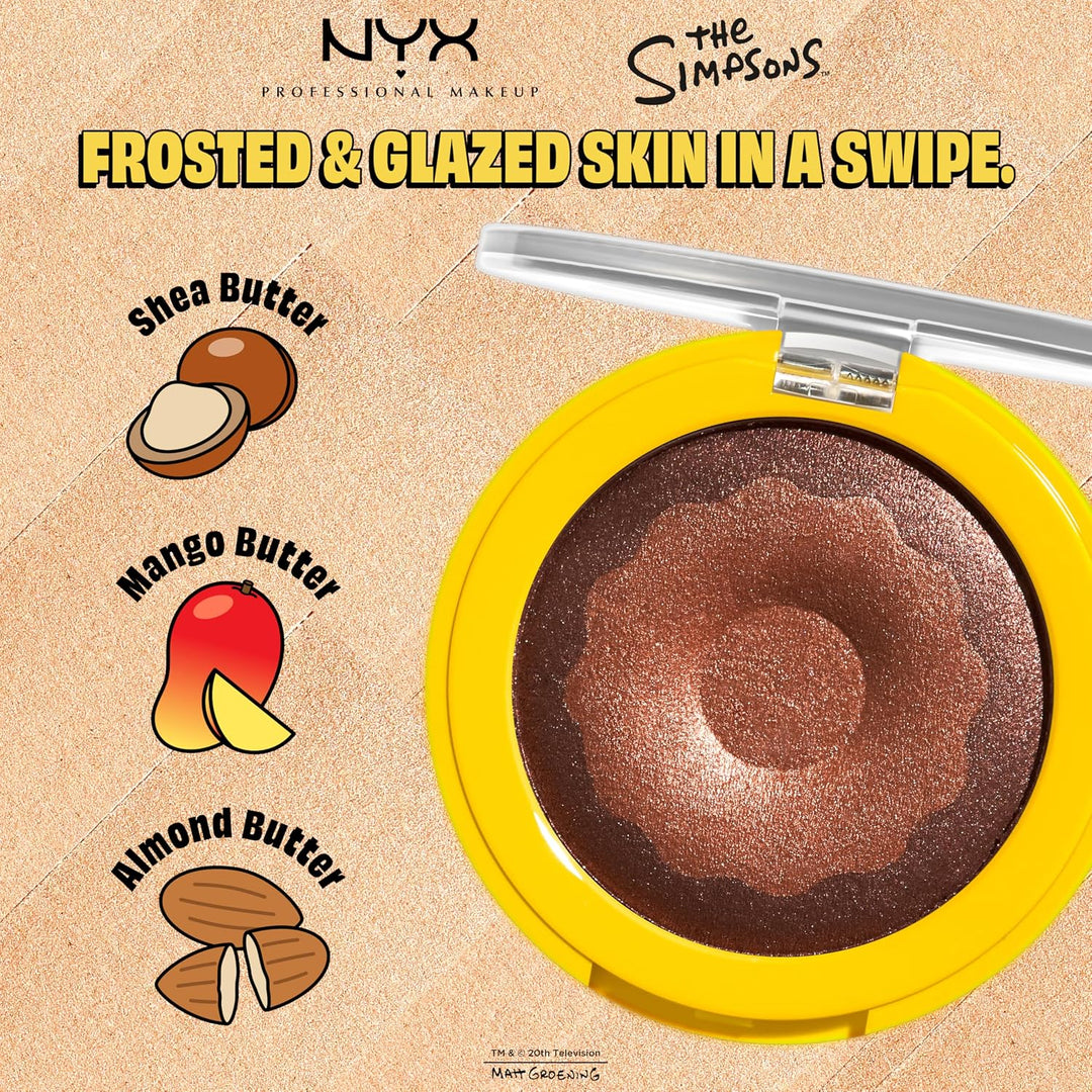 NYX PROFESSIONAL MAKEUP هايلايتر هومر سيمبسون دونت، بودرة لامعة مدهشة وناعمة كالحرير، بالتعاون مع سيمبسون، نباتي ولم يختبر على الحيوانات