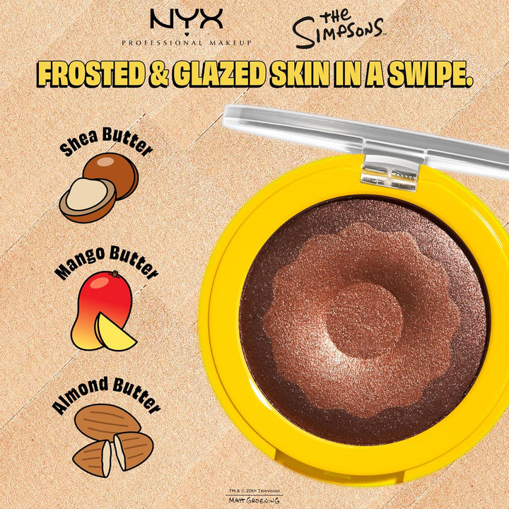 NYX PROFESSIONAL MAKEUP هايلايتر هومر سيمبسون دونت، بودرة لامعة مدهشة وناعمة كالحرير، بالتعاون مع سيمبسون، نباتي ولم يختبر على الحيوانات