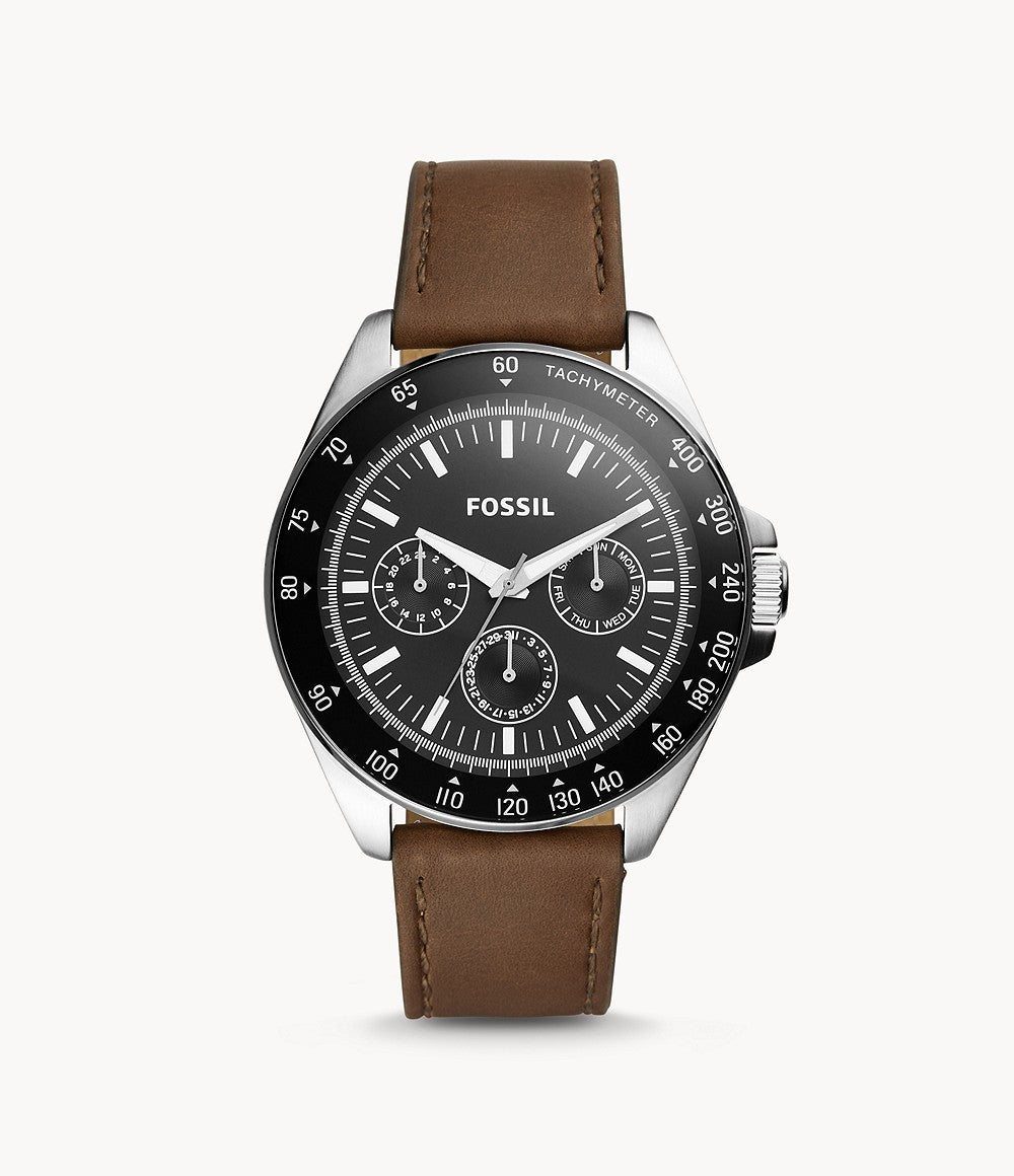 Fossil Men's Neale Quartz Stainless Steel Chronograph Watch, Silver/Brown, Chronograph,Quartz Movement - BQ2294