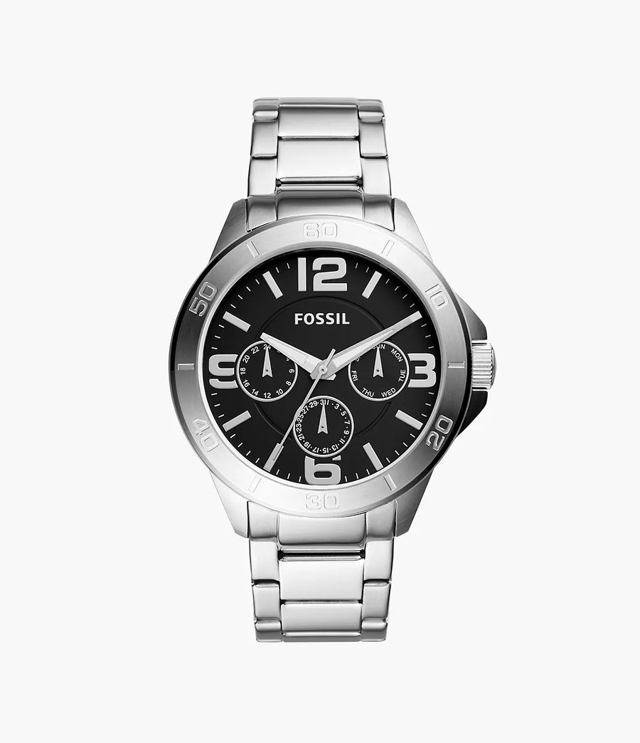 Fossil Men's Modern Century Quartz Stainless Steel Chronograph Watch, Silver - BQ2296 - 3alababak