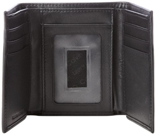 Calvin Klein 79027 Men's RFID Slim Leather Trifold Wallet -Black