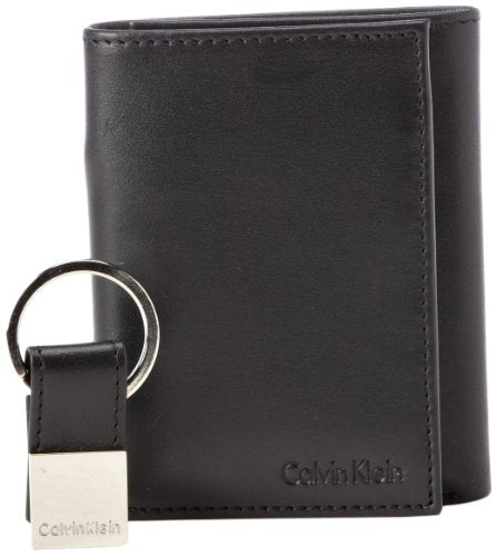 Calvin Klein 79027 Men's RFID Slim Leather Trifold Wallet -Black - 3alababak