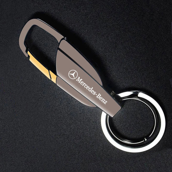 Keychain Mercedes Benz Car Zinc Alloy Key Ring Customize Emblem - Black