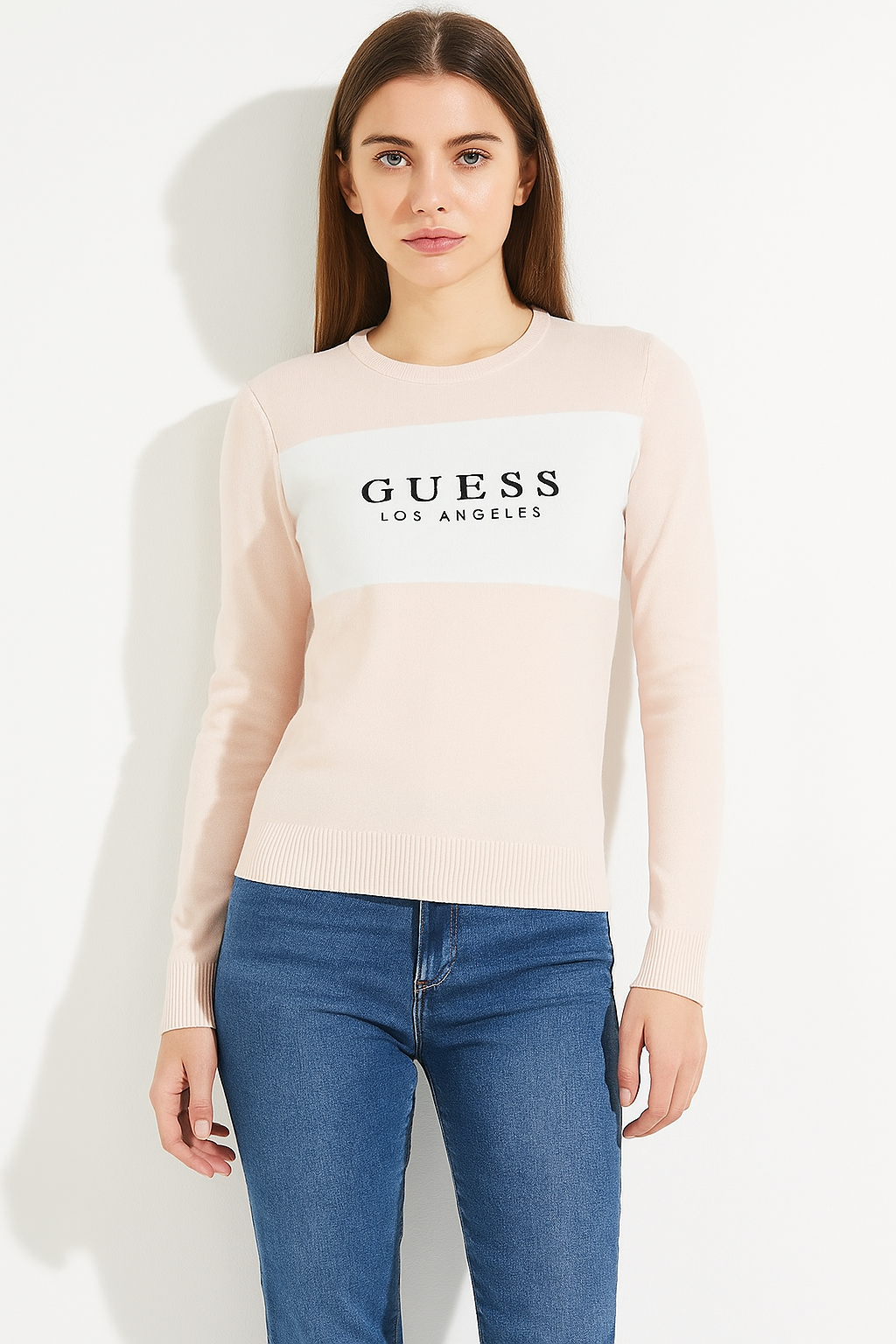 Guess Women Long Sleeve Simone Front Logo Sweater Top Small