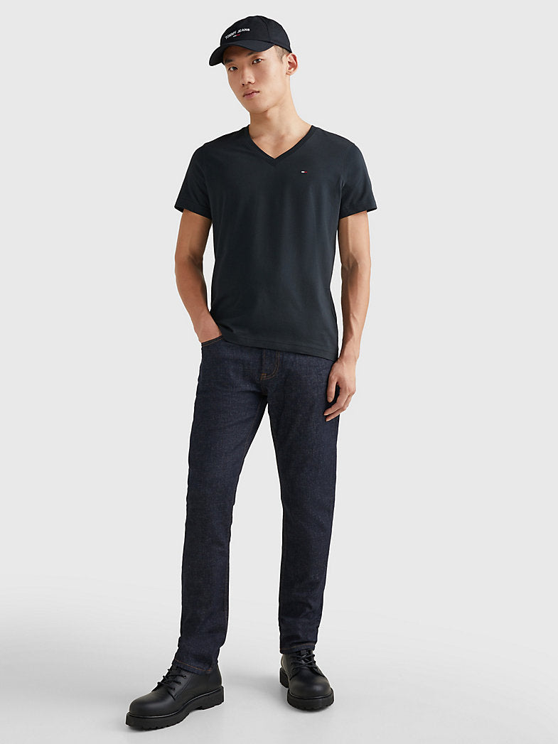 Tommy Hilfiger Men's V-Neck T-Shirt, Black Iris - Size Large