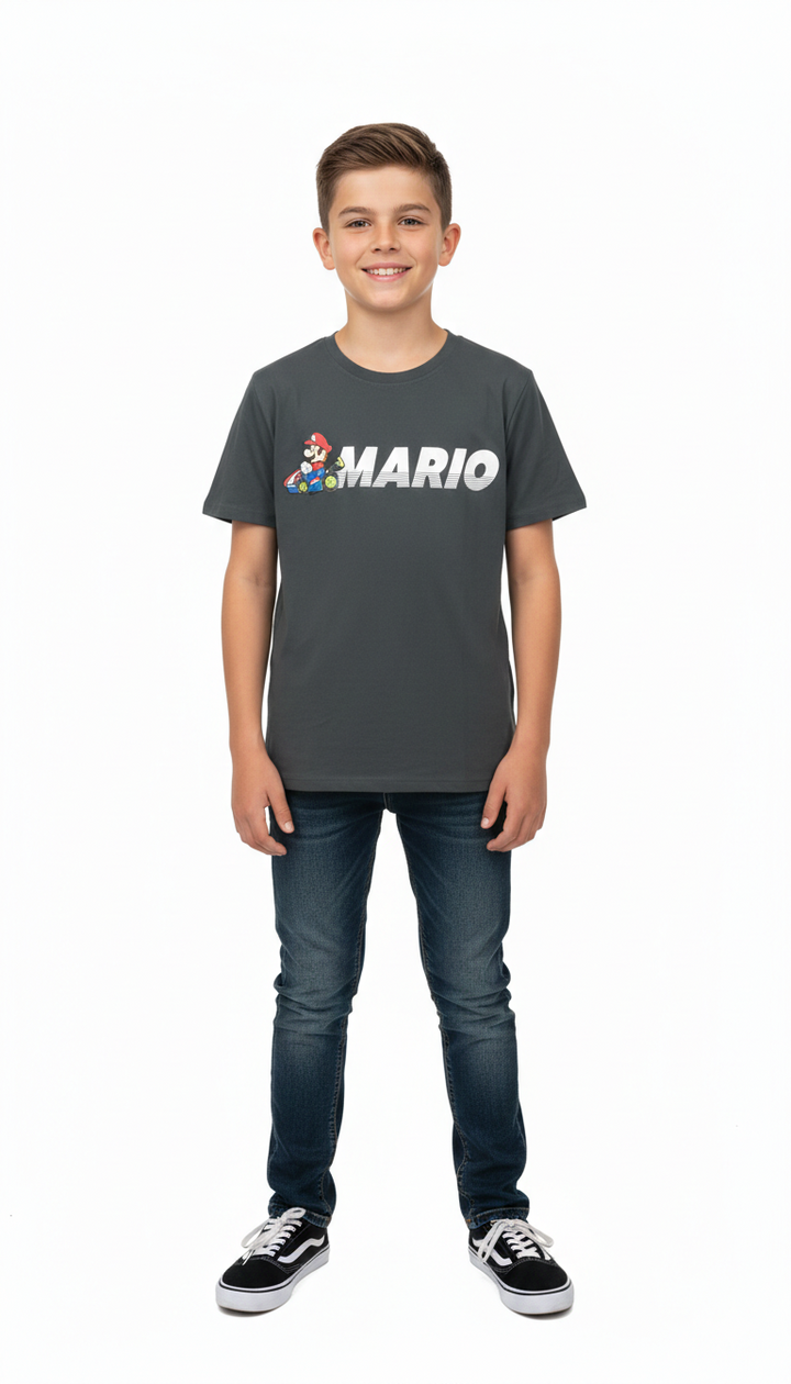Nintendo Super Mario Kart Graphic T-Shirt - Charcoal Grey (11-12y)