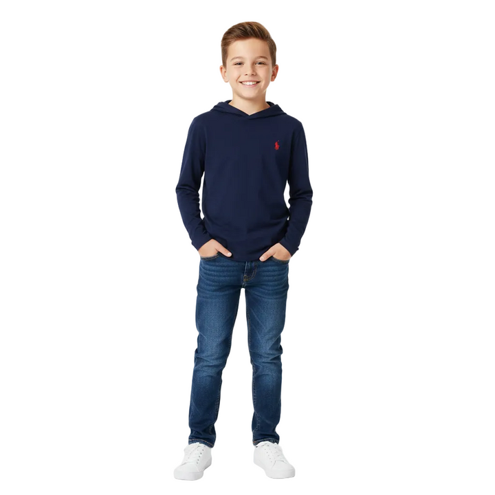 Ralph Lauren Polo Kid’s Navy Blue Lightweight Hoodie - 8 Years