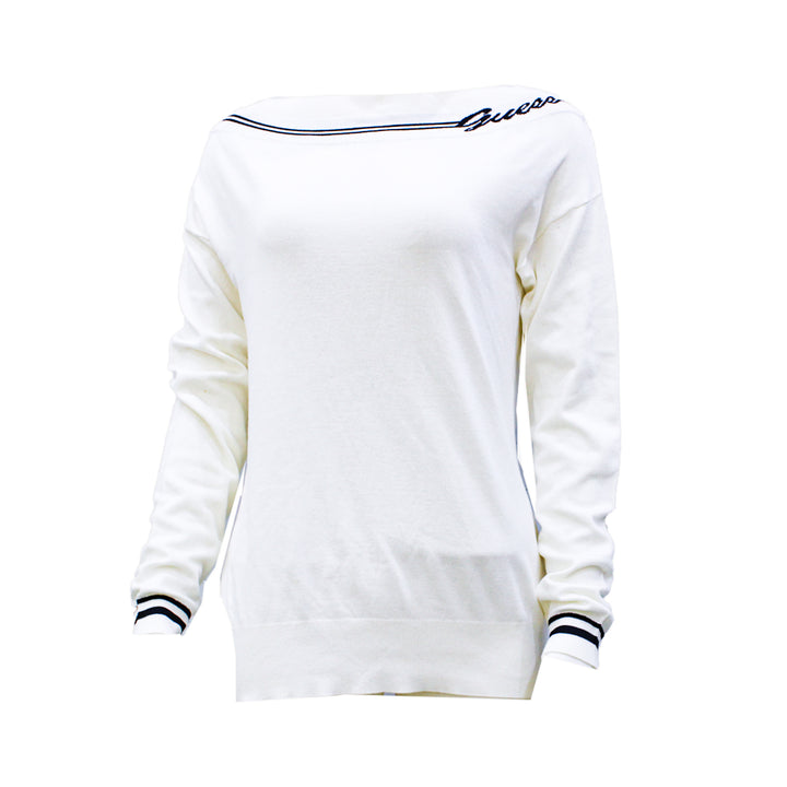 Guess Women Long Sleeve White Winter pullover - Medium