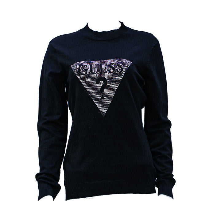 Guess Women Long Sleeve Black Pullover - Medium