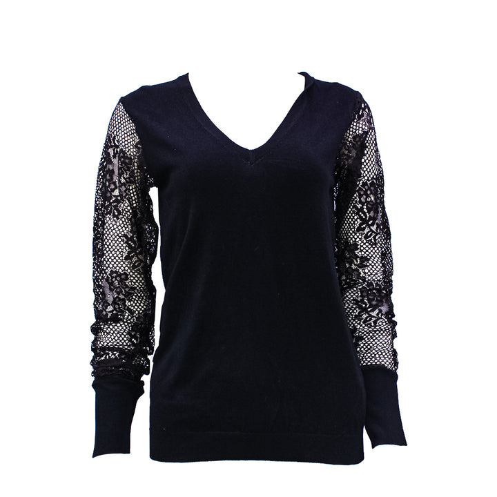 Guess Women Dantelle Long Sleeve Black Winter Top