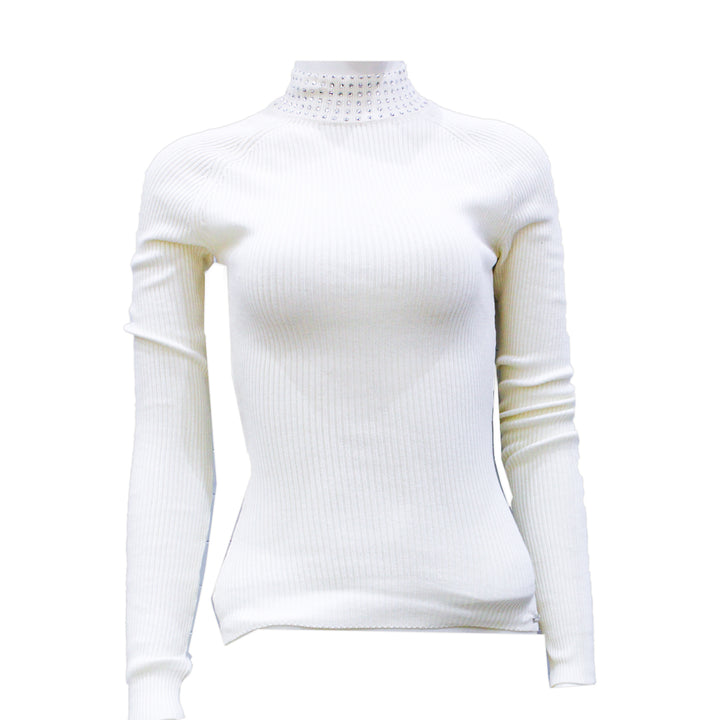 Guess Women Long Sleeve Off White Winter Top - Xsmall