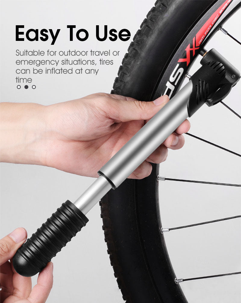 Bicycle Pump Portable Silver Pump for bicyclist  - inflator