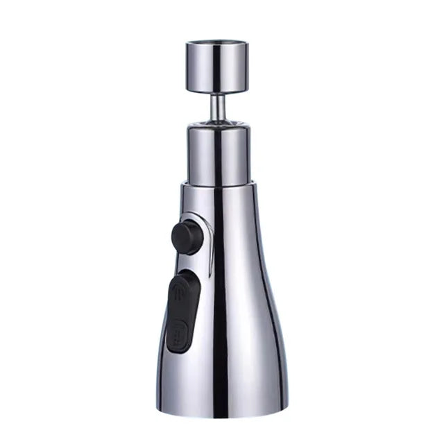 Universal 360° Rotate Kitchen Faucet Extender Aerator Plastic Splash Filter Kitchen Washbasin Faucet Bubbler Nozzle Aerator - Silver