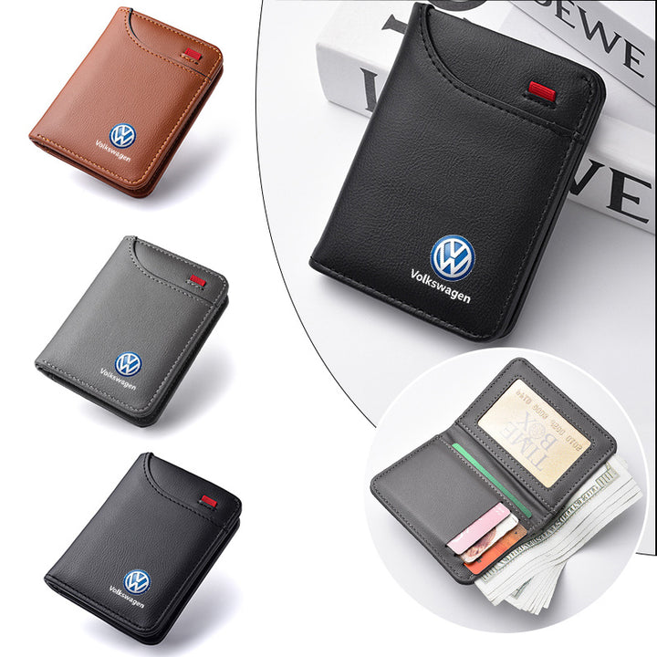 Volkswagen Leather Wallet with Sleek and Stylish and Design - Brown