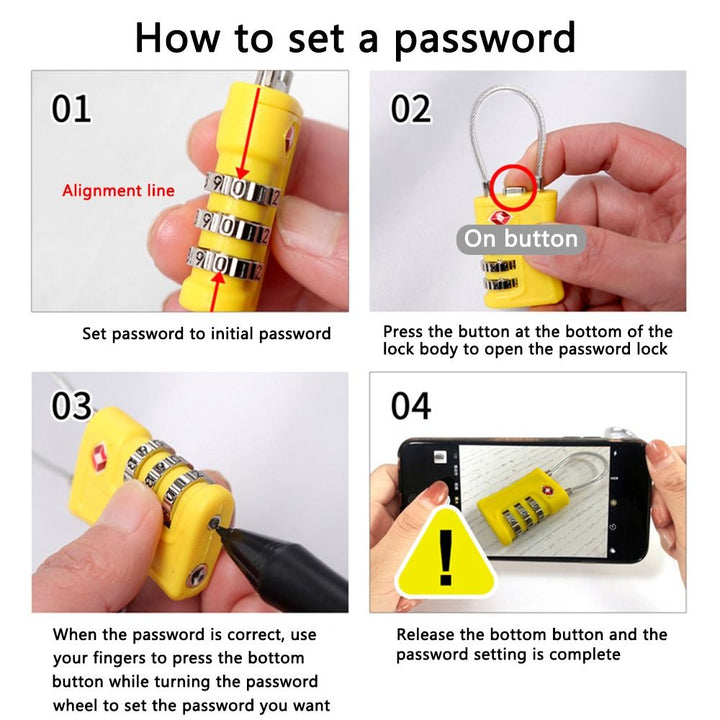 Code Lock for Travel Luggage Password Changeable Lock - Blue